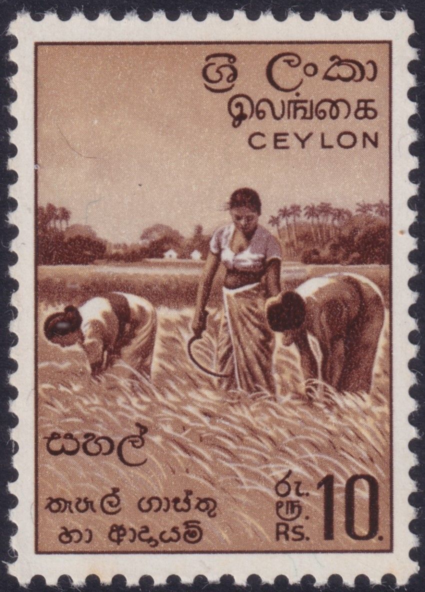 Ceylon 1954 10r Red-Brown and Buff