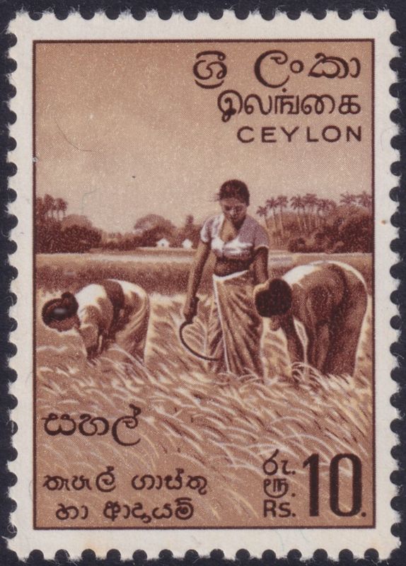 Ceylon 1954 10r Red-Brown and Buff