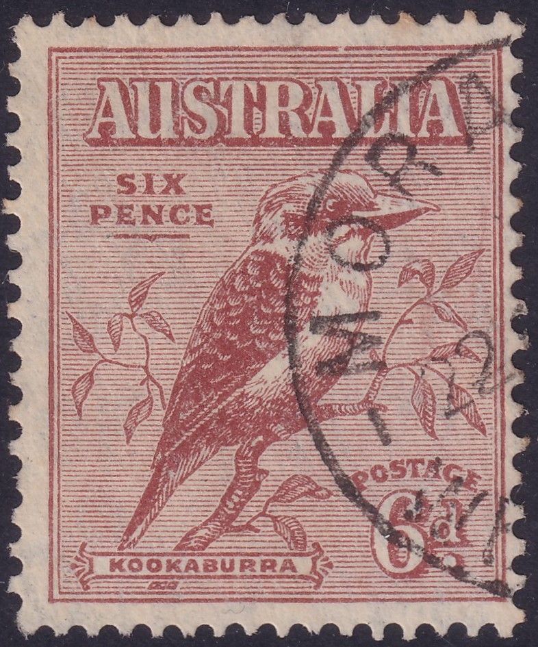 Australia 1932 6d Kookaburra with Break in Frame