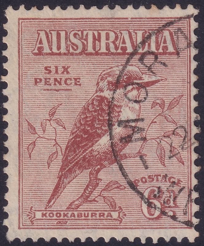 Australia 1932 6d Kookaburra with Break in Frame