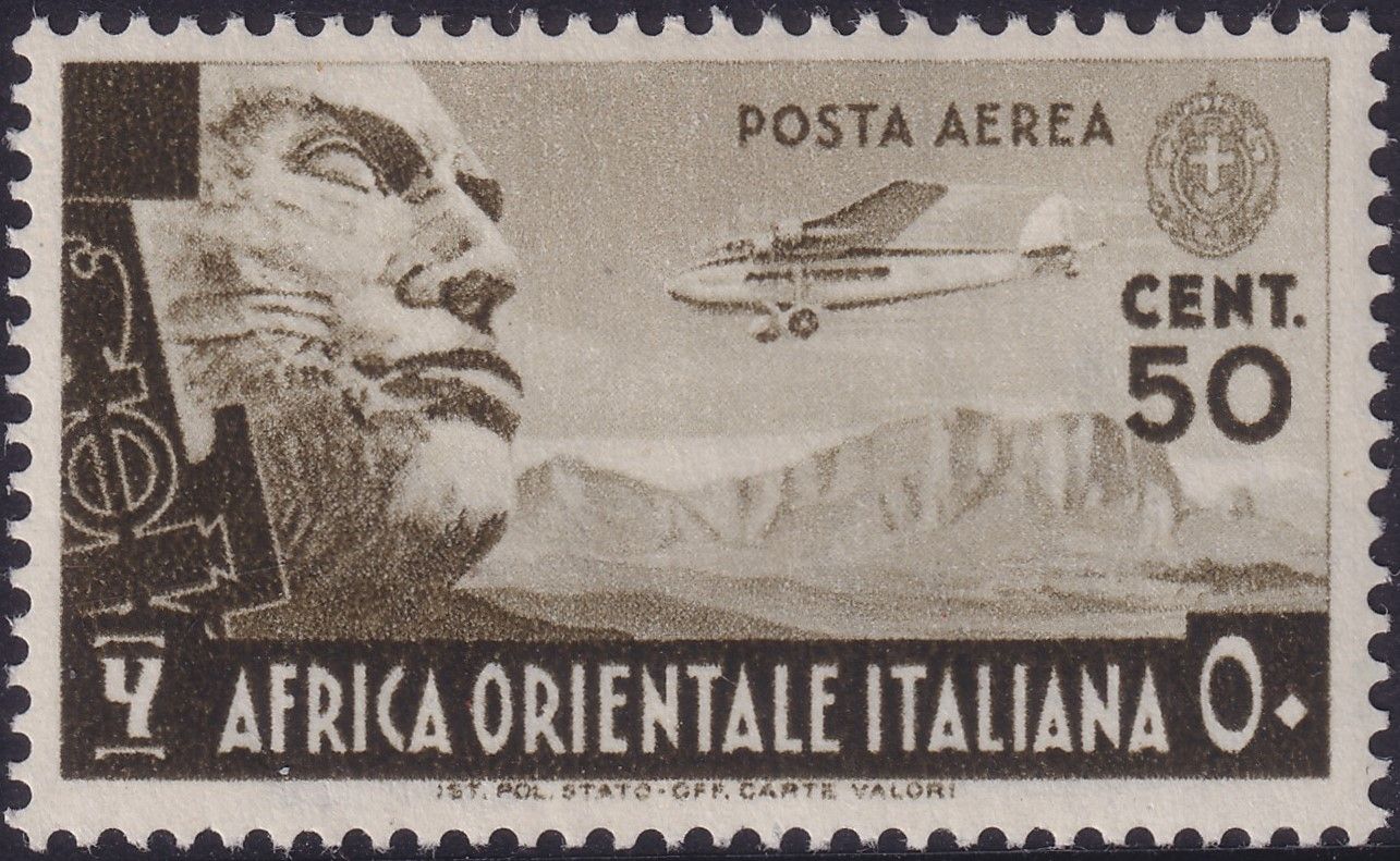 Italian East Africa 1938 50c Brown Air Mail