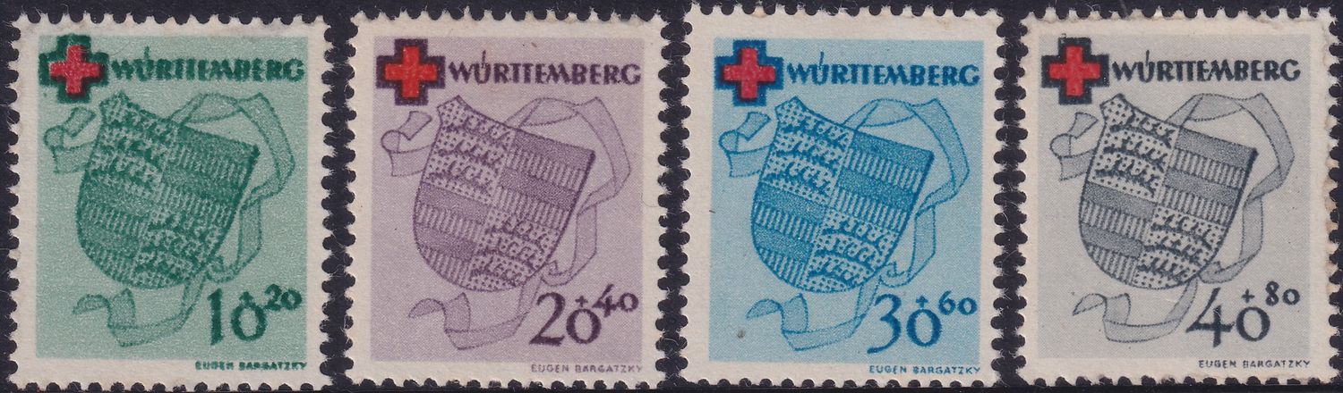 Wurttemberg 1949 Red Cross Fund Set