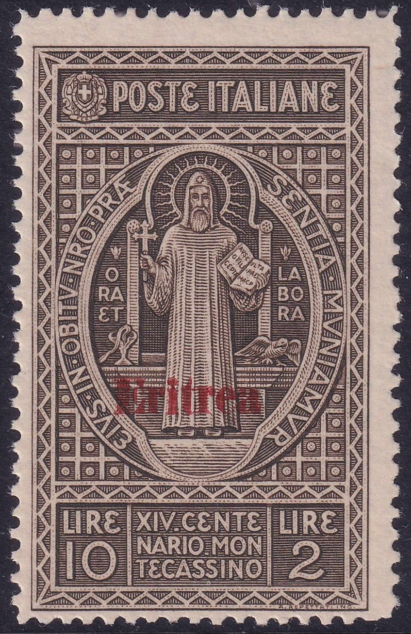 Eritrea 1929 10l+2l Brown Montcassino