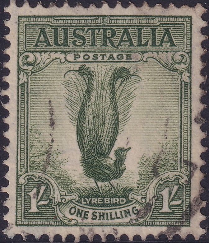 Australia 1941 1/- Grey-Green with Roller Flaw See Notes