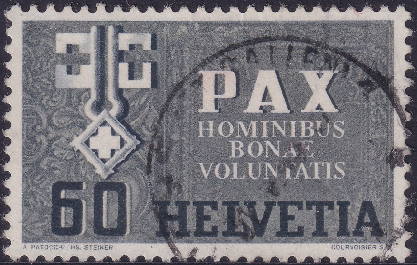 Switzerland 1945 60c Grey and Light Grey Peace Issue
