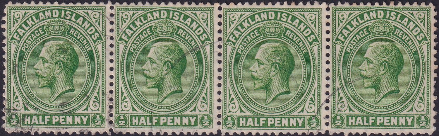 Falkland Islands 1912 ½d Yellow-Green