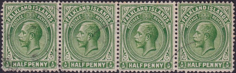 Falkland Islands 1912 ½d Yellow-Green