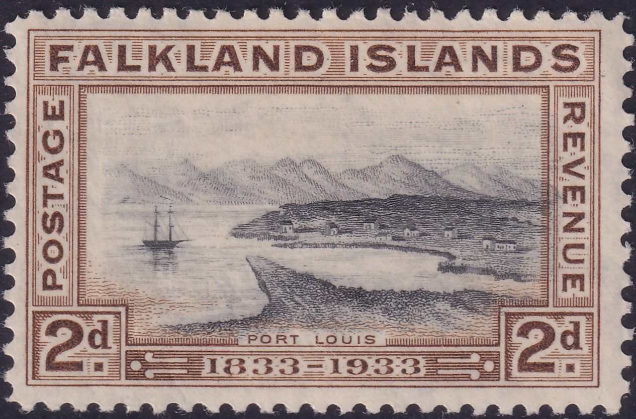 Falkland Islands 1933 2d Black and Brown Port Louis