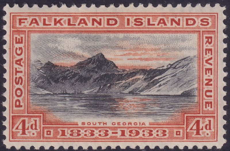 Falkland Islands 1933 4d Black and Orange South Georgia