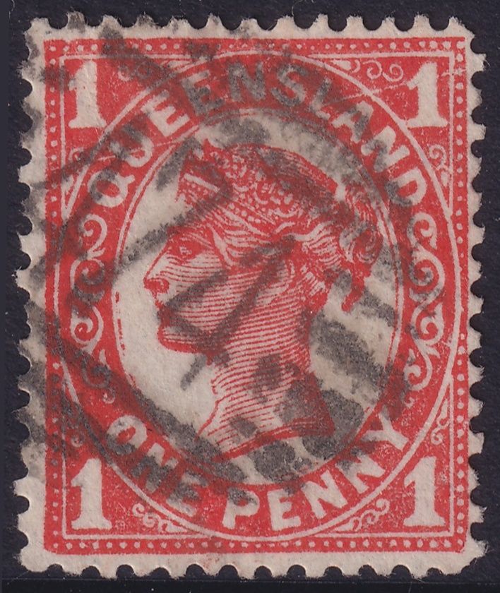 Queensland 1897 1d Red with Numeral 474 of Corinda