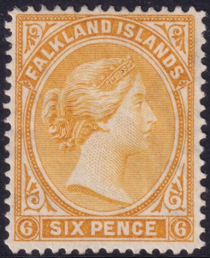 Falkland Islands 1896 6d Yellow