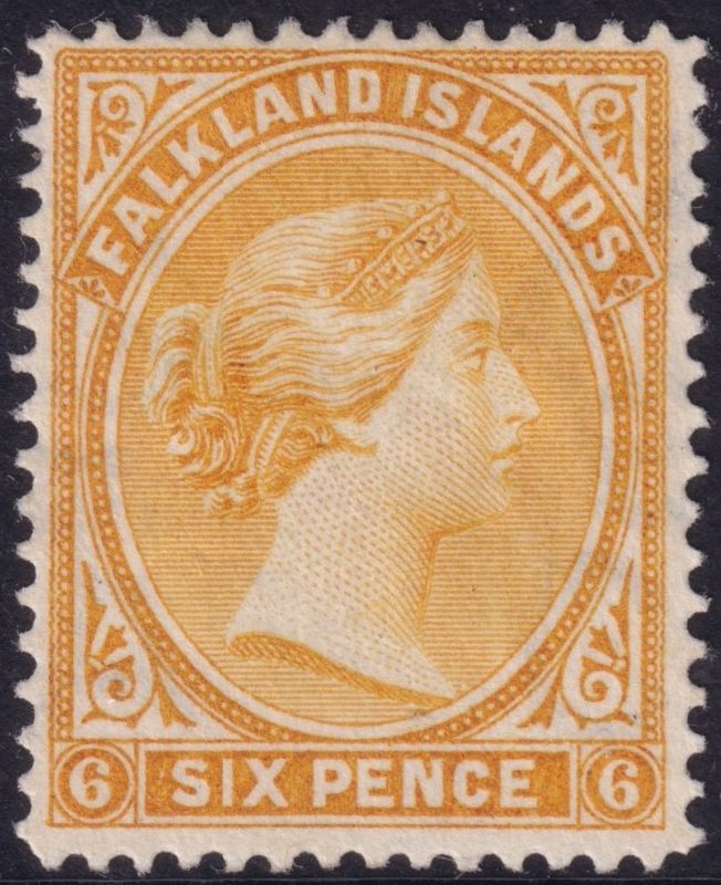 Falkland Islands 1896 6d Yellow