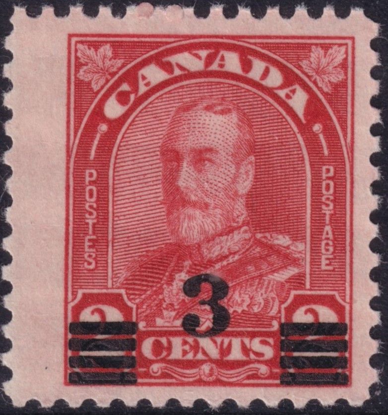 Canada 1932 3c on 2c Scarlet Die I (B)