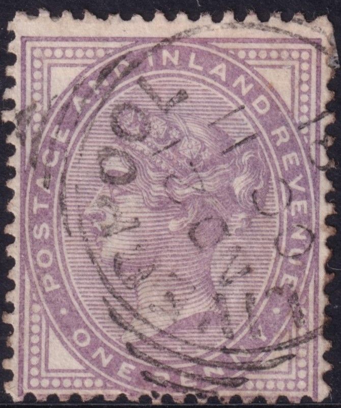 GB 1881 1d Lilac 14 Dots with Dated Cancel