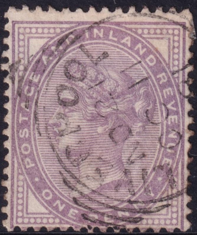 GB 1881 1d Lilac 14 Dots with Dated Cancel