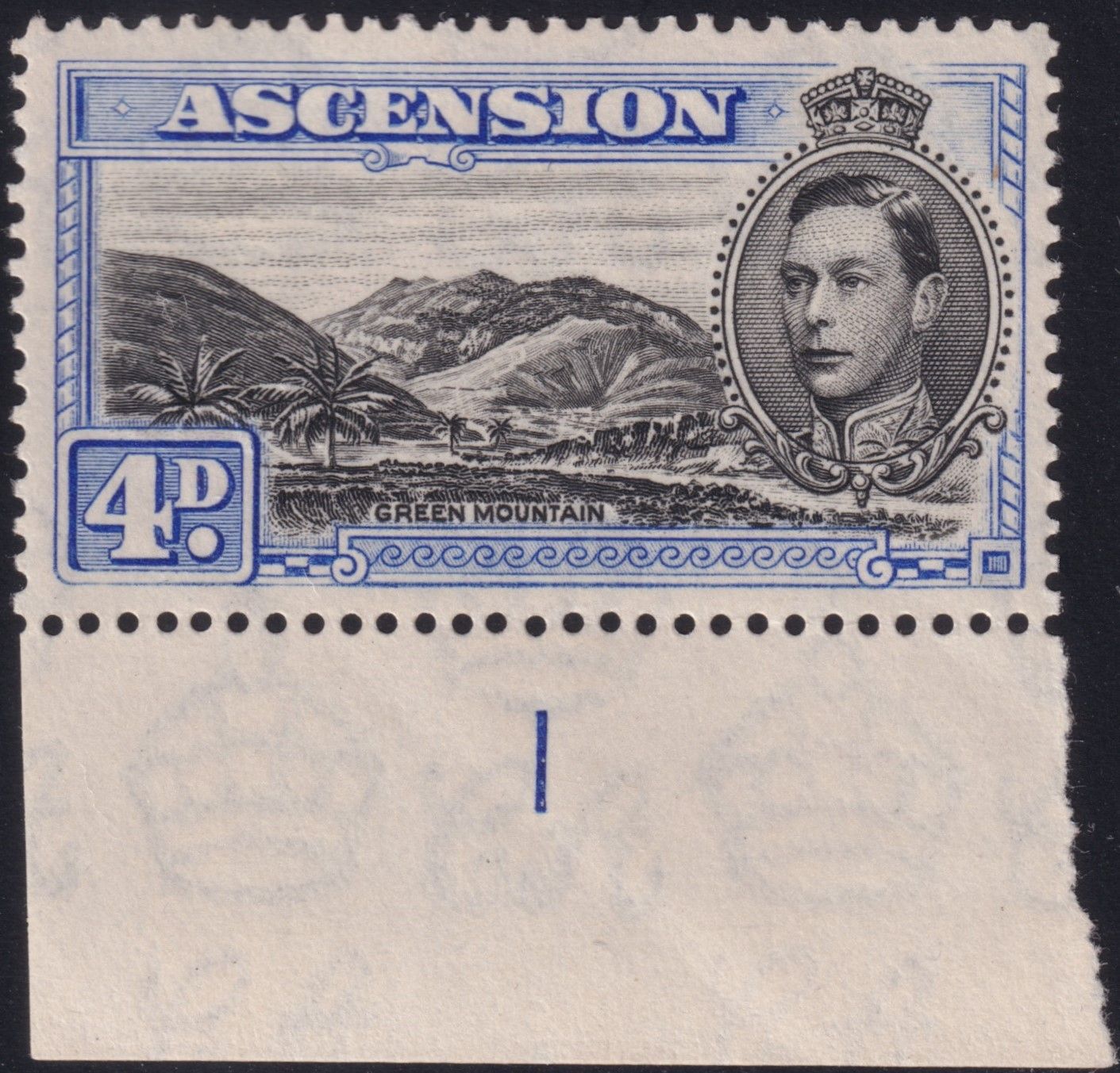 Ascension 1940 4d Black and Ultramarine Plate 1 Single