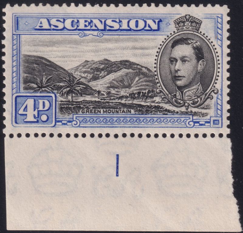 Ascension 1940 4d Black and Ultramarine Plate 1 Single