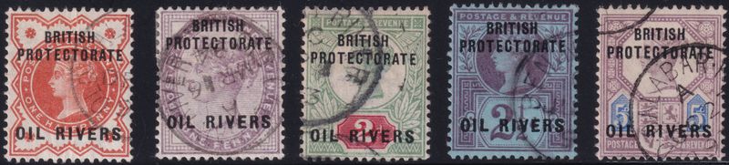 Oil Rivers 1892 GB Overprints Short Set to 5d