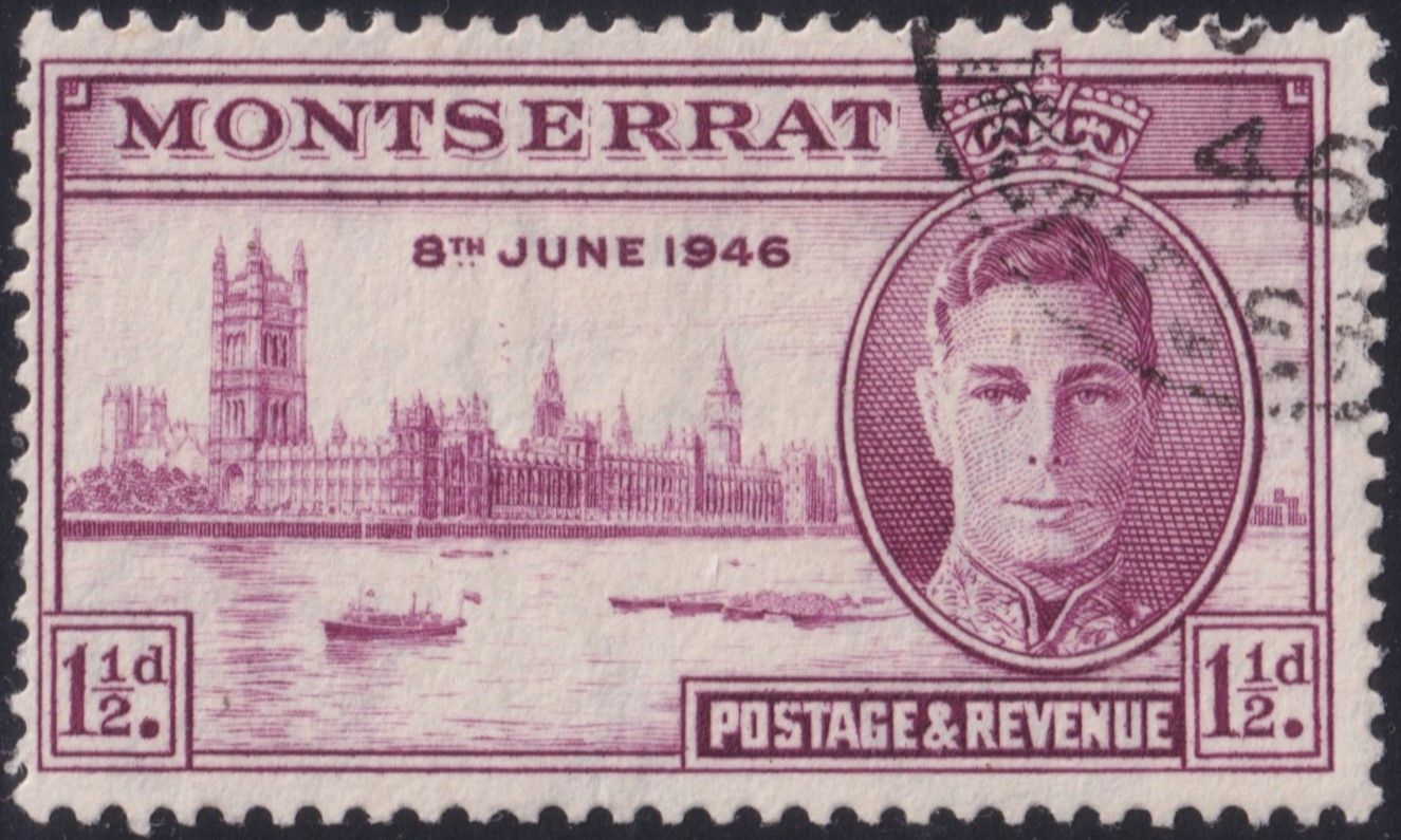 Montserrat 1946 1½d Victory with Flying Geese Flaw