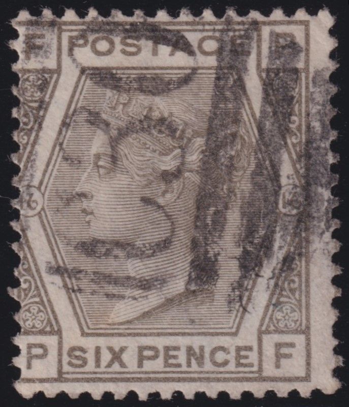 GB Used Abroad 1878 6d Grey Pl16 with C30 Valparaiso Cancel
