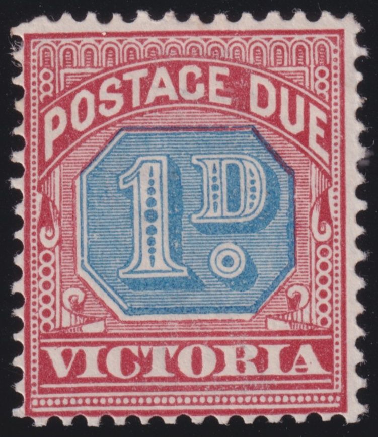 Victoria 1890 1d Dull Blue and Lake Postage Due