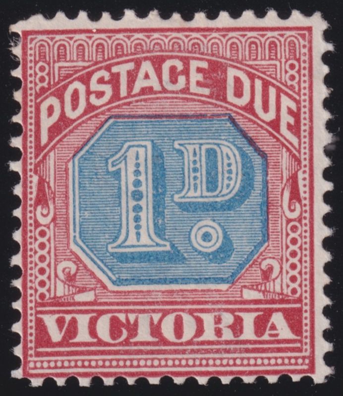 Victoria 1890 1d Dull Blue and Lake Postage Due
