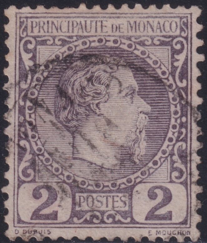 Monaco 1885 2c Lilac Prince Charles III