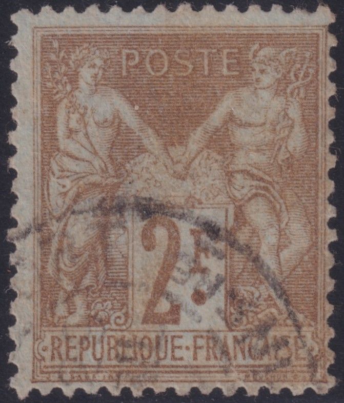 France 1876 2f Brown on Blue Peace and Commerce