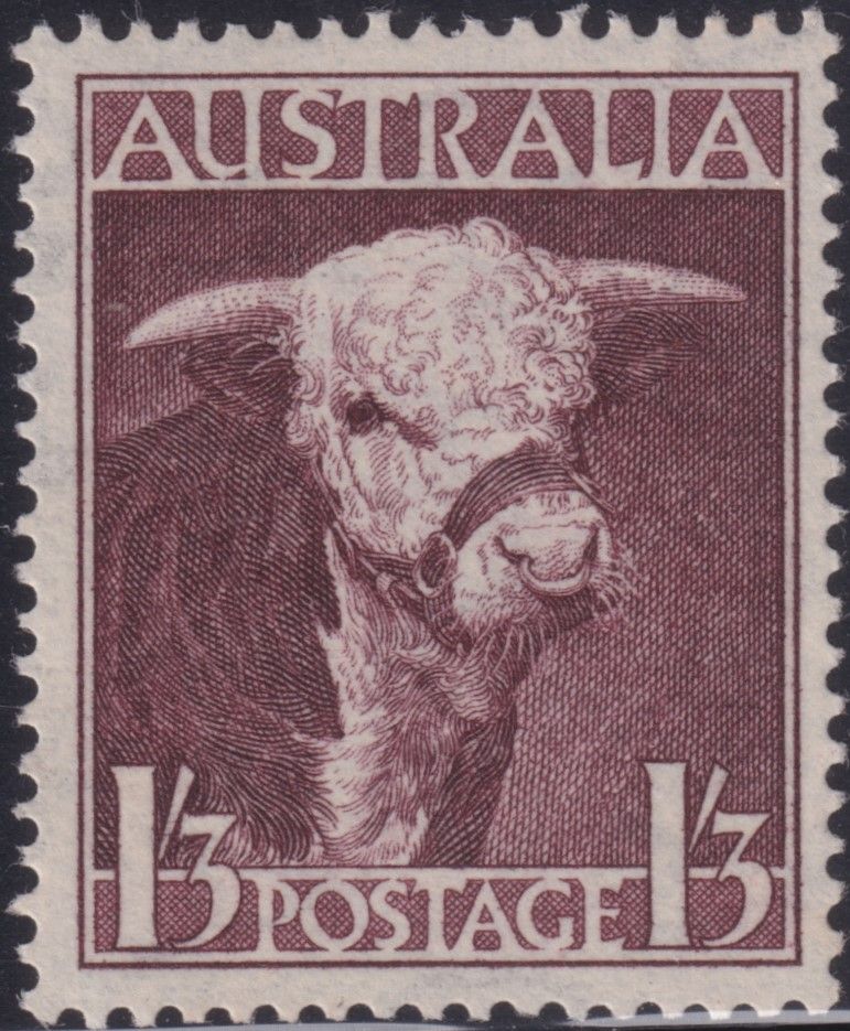 Australia 1948 1/3d Hereford Bull Thin Paper