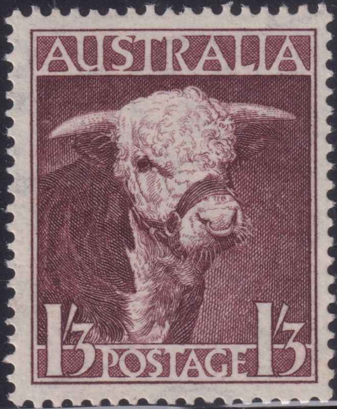 Australia 1948 1/3d Hereford Bull Thin Paper