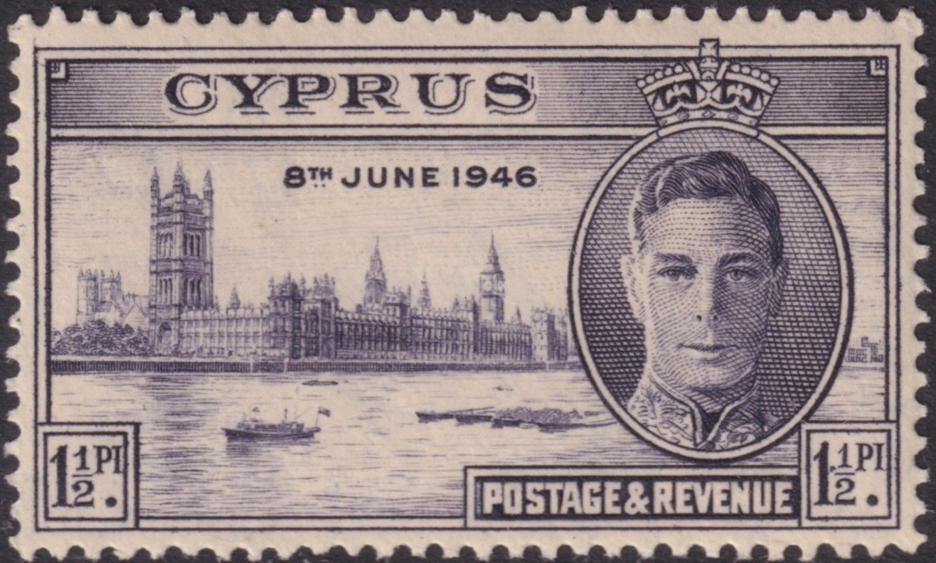 Cyprus 1946 1½pi Victory with Dot Between 1 and ½