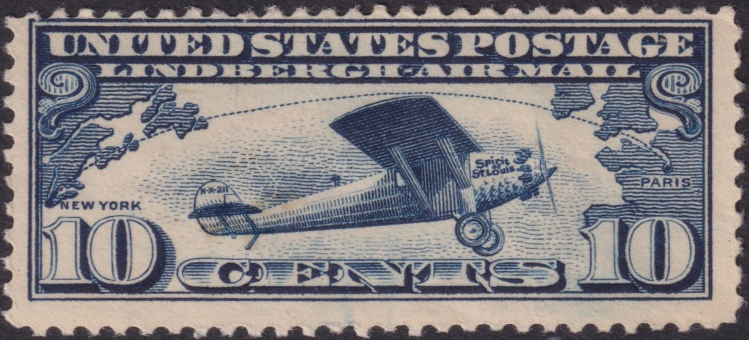 USA 1927 10c Blue Lindbergh's Transatlantic Flight