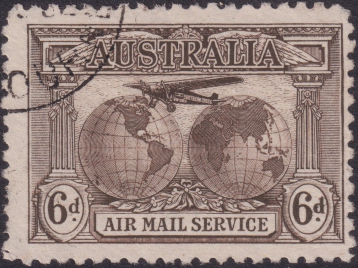 Australia 1931 Kingsford Smith 6d Airmail Stamp CTO