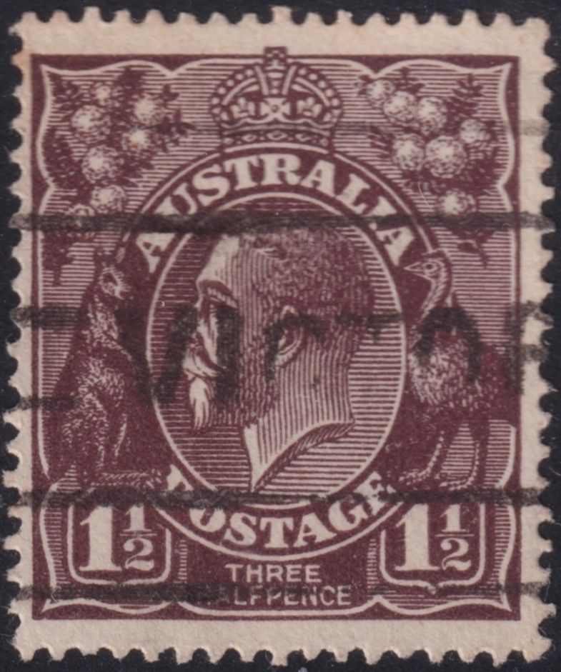 Australia 1919 1½d Black-Brown with Inverted Watermark