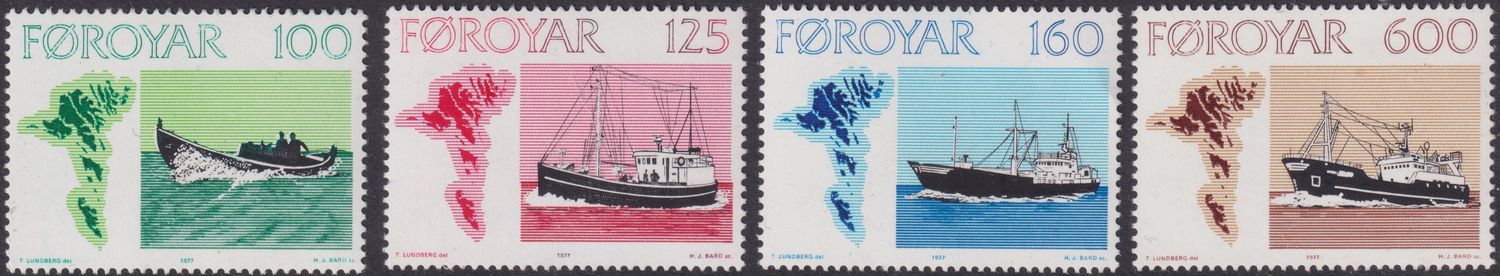 Faroe Islands 1977 Fishing Vessels Set