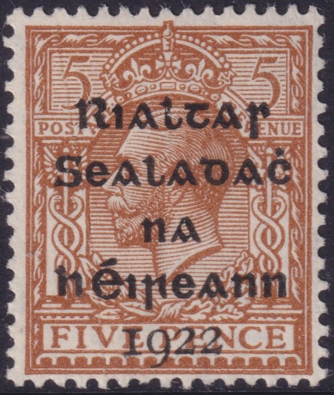 Ireland 1922 5d Yellow-Brown