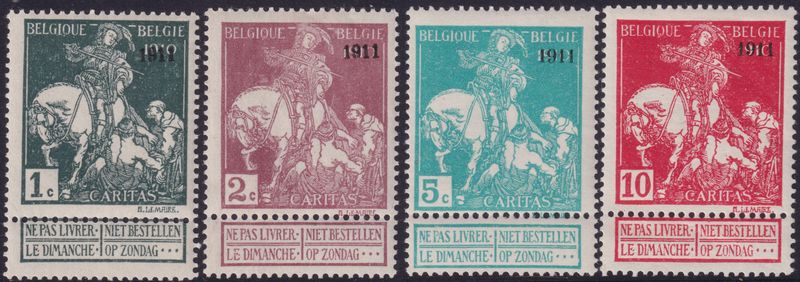 Belgium 1911 Brussels Exhibition Set Shaded Background