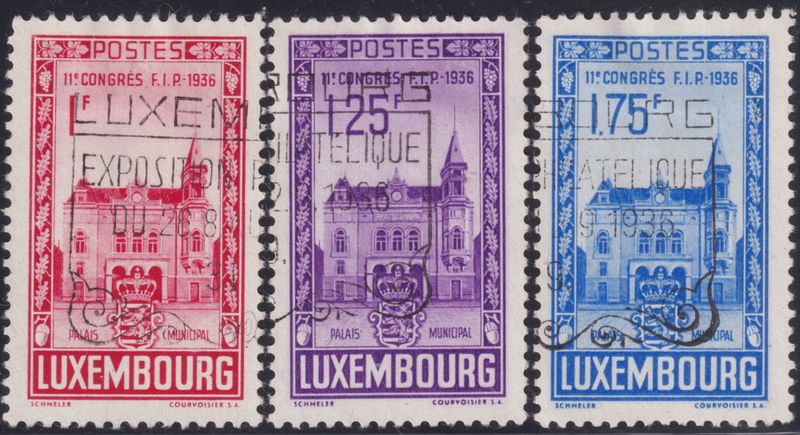 Luxembourg 1936 11th International Philatelic Congress High Values