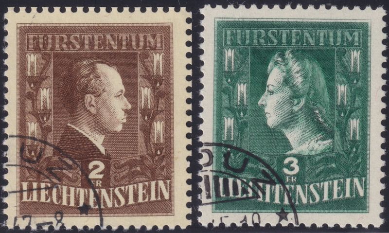 Liechtenstein 1944 2f and 3f Royal Portraits
