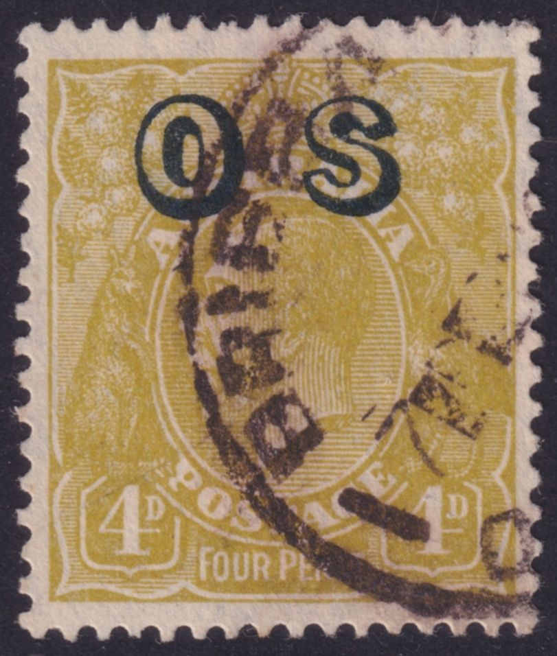 Australia 1932 4d Greenish Olive Overprinted OS - see note