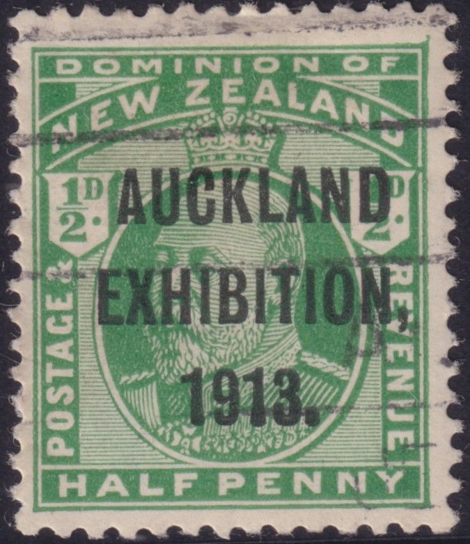 New Zealand 1913 ½d Green Auckland Exhibition Overprint