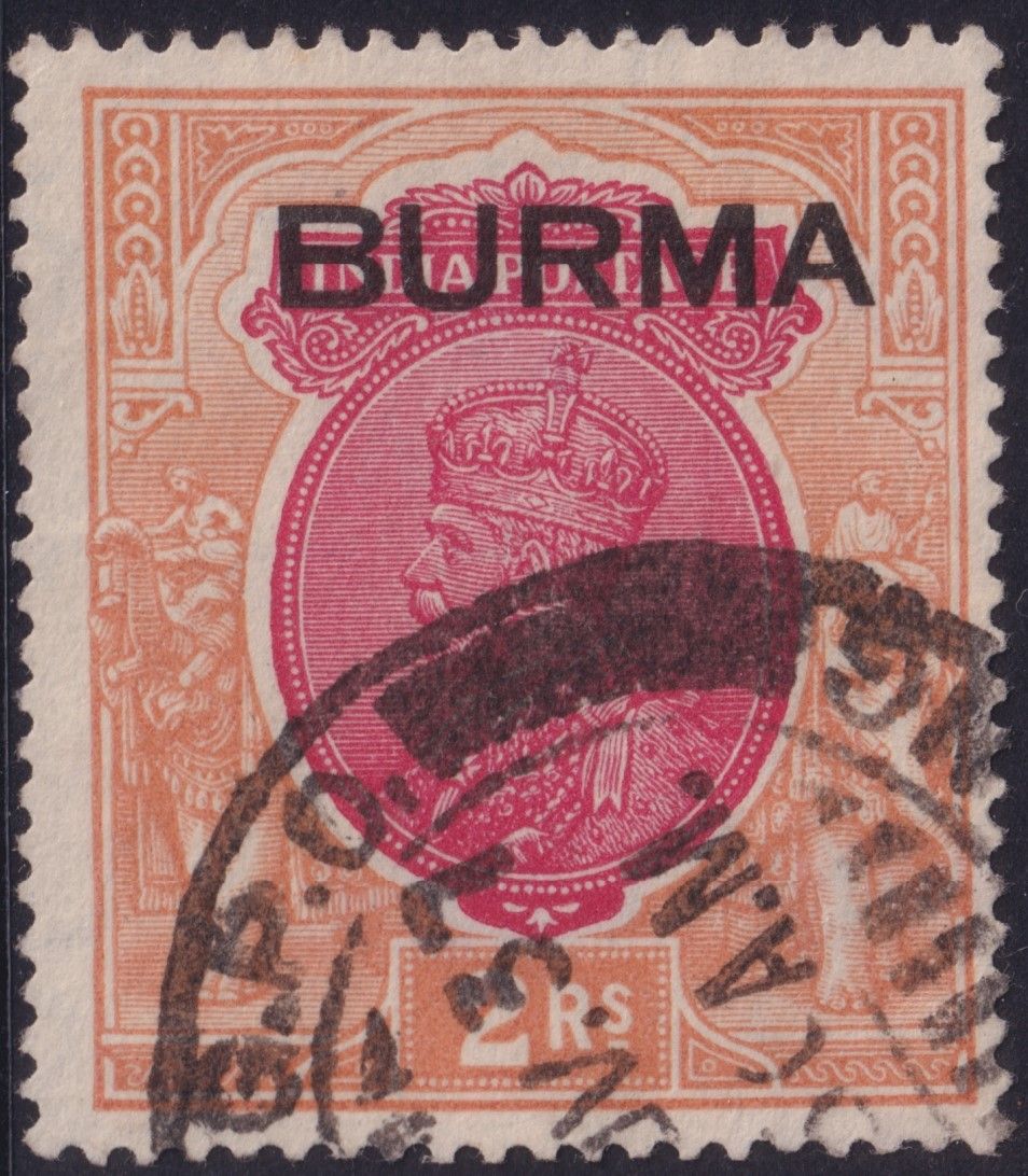 Burma 1937 2r Carmine and Orange