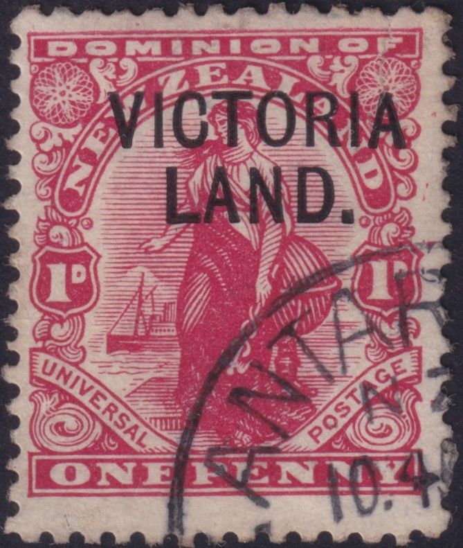 New Zealand 1911 1d Carmine Victoria Land Overprint