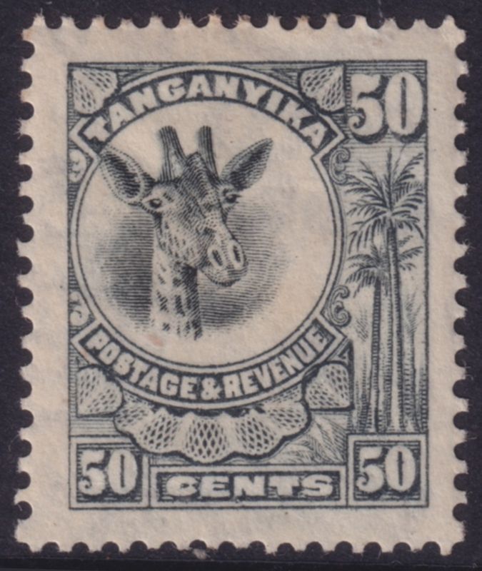 Tanganyika 1922 50c Slate-Grey
