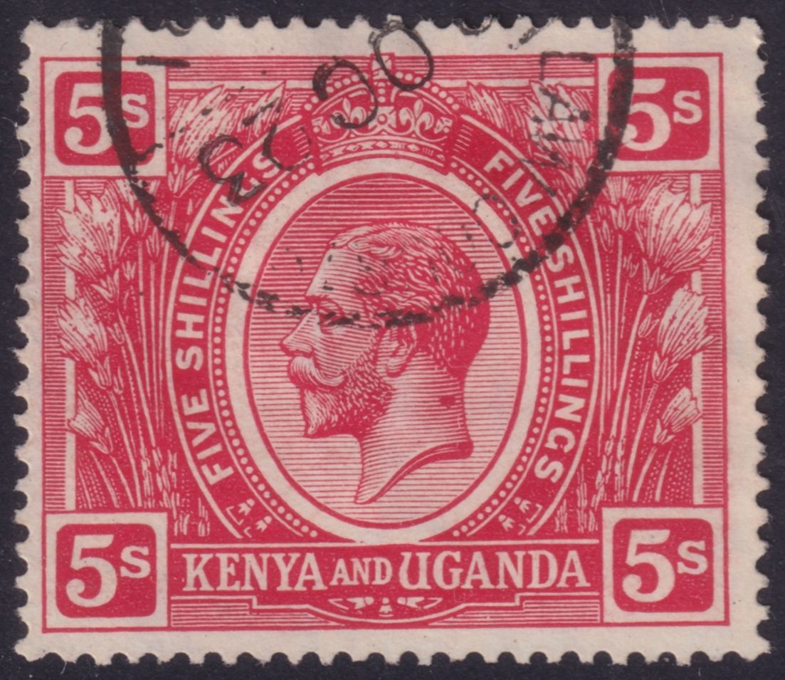 Kenya and Uganda 1922 5/- Carmine Red