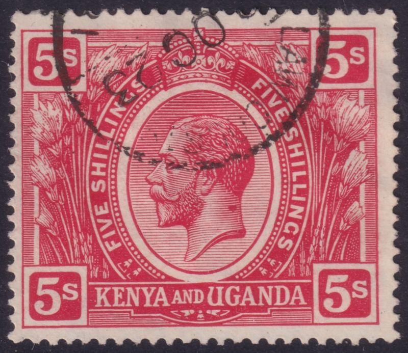 Kenya and Uganda 1922 5/- Carmine Red