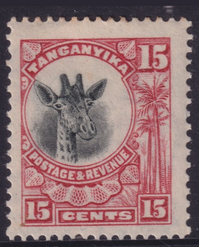 Tanganyika 1922 15c Carmine-Red