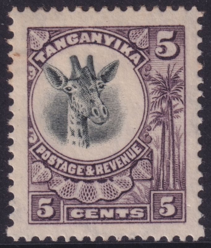 Tanganyika 1922 5c Slate-Purple