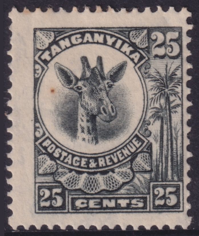 Tanganyika 1922 25c Black