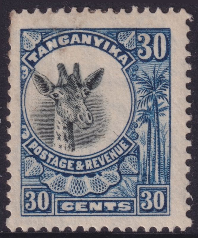 Tanganyika 1922 30c Blue